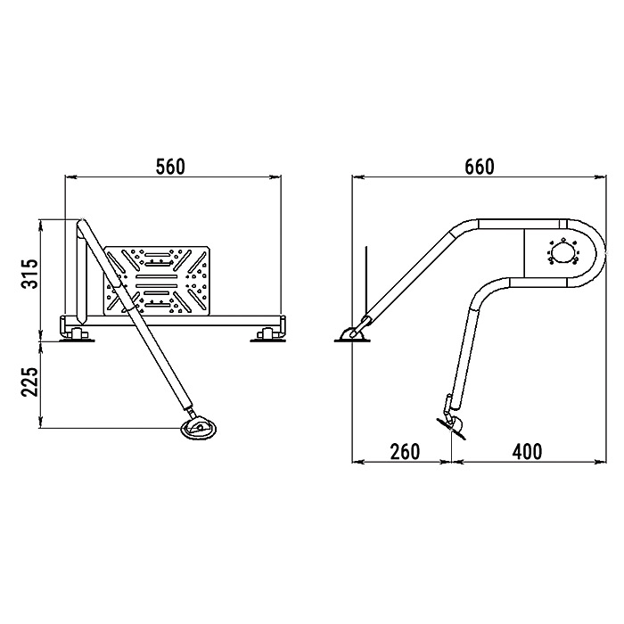 Стойка рулевая с креплением на баллон надувной лодки 25мм в Якутске