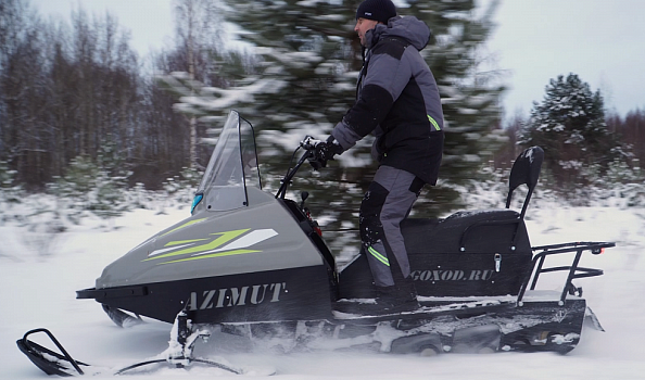 Миниснегоход Бурлак Азимут 24 л.с. , эл.запуск, реверс, тормоз гидравл, капот серый в Якутске