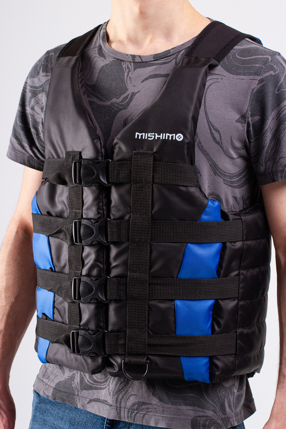 Жилет спасательный MISHIMO PRO Премиум качества Черно-синий в Якутске