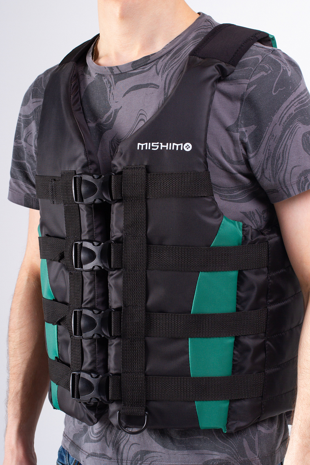 Жилет спасательный MISHIMO PRO Премиум качества Черно-зеленый в Якутске