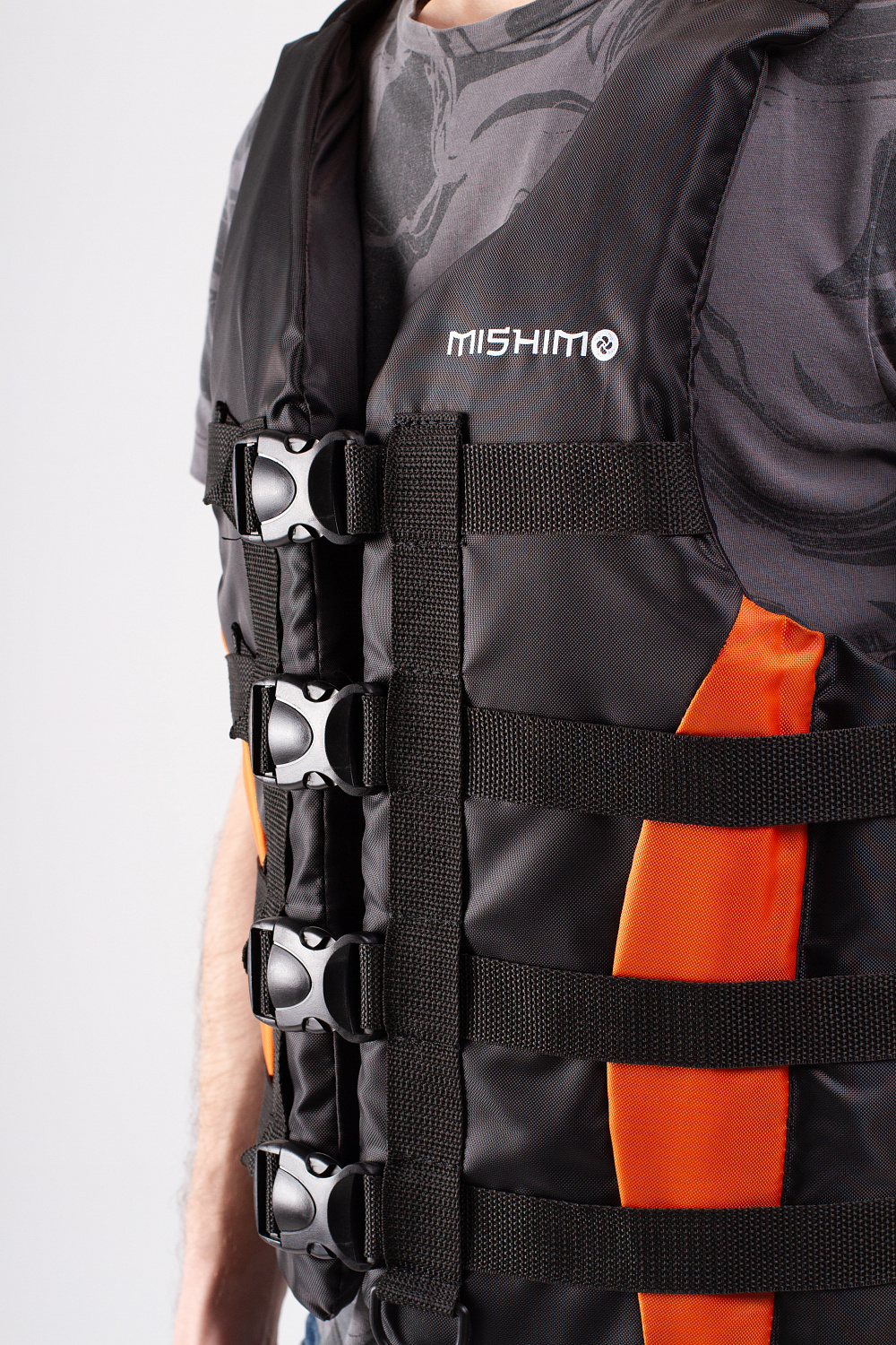 Жилет спасательный MISHIMO PRO Премиум качества Черно-оранжевый в Якутске