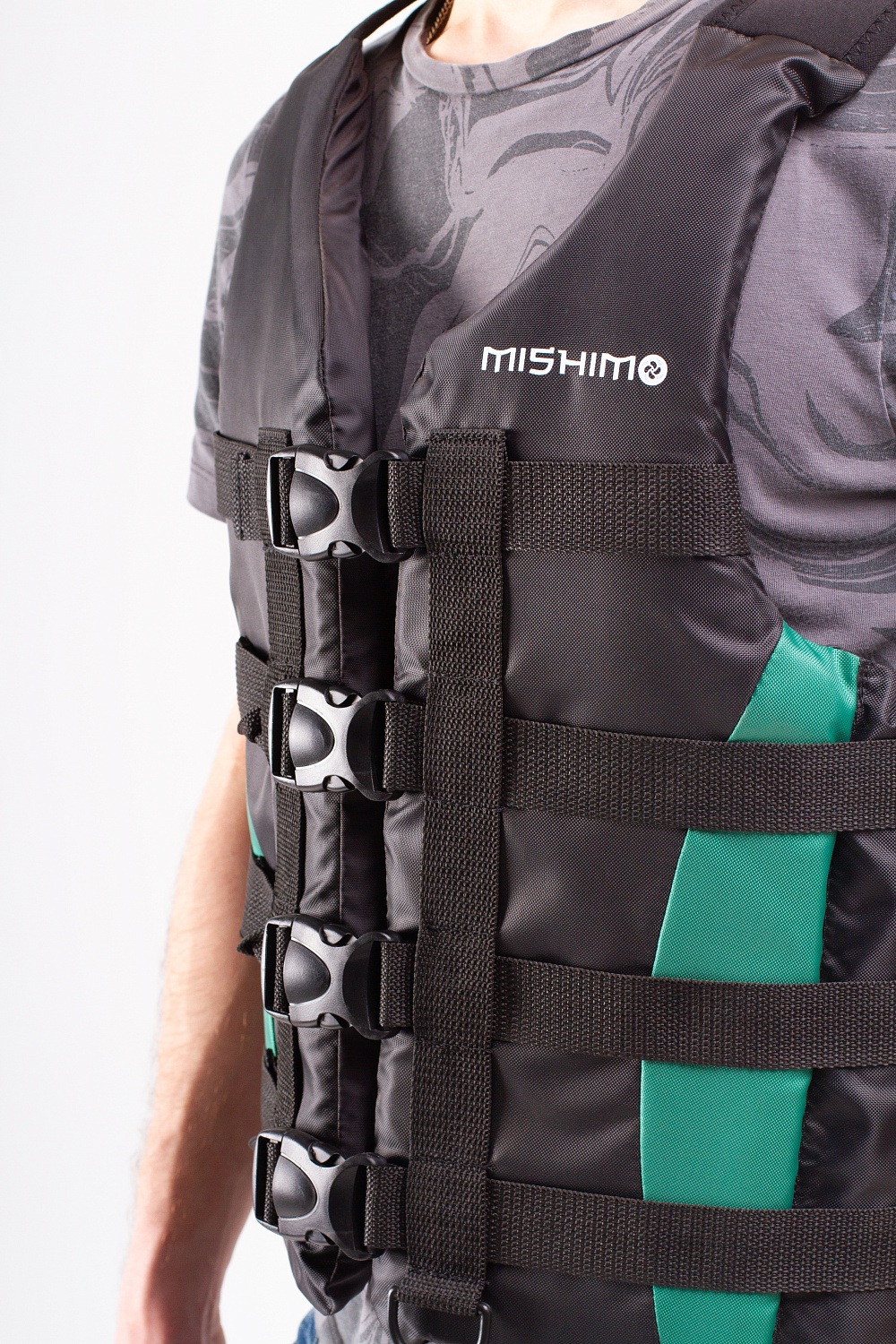 Жилет спасательный MISHIMO PRO Премиум качества Черно-зеленый в Якутске