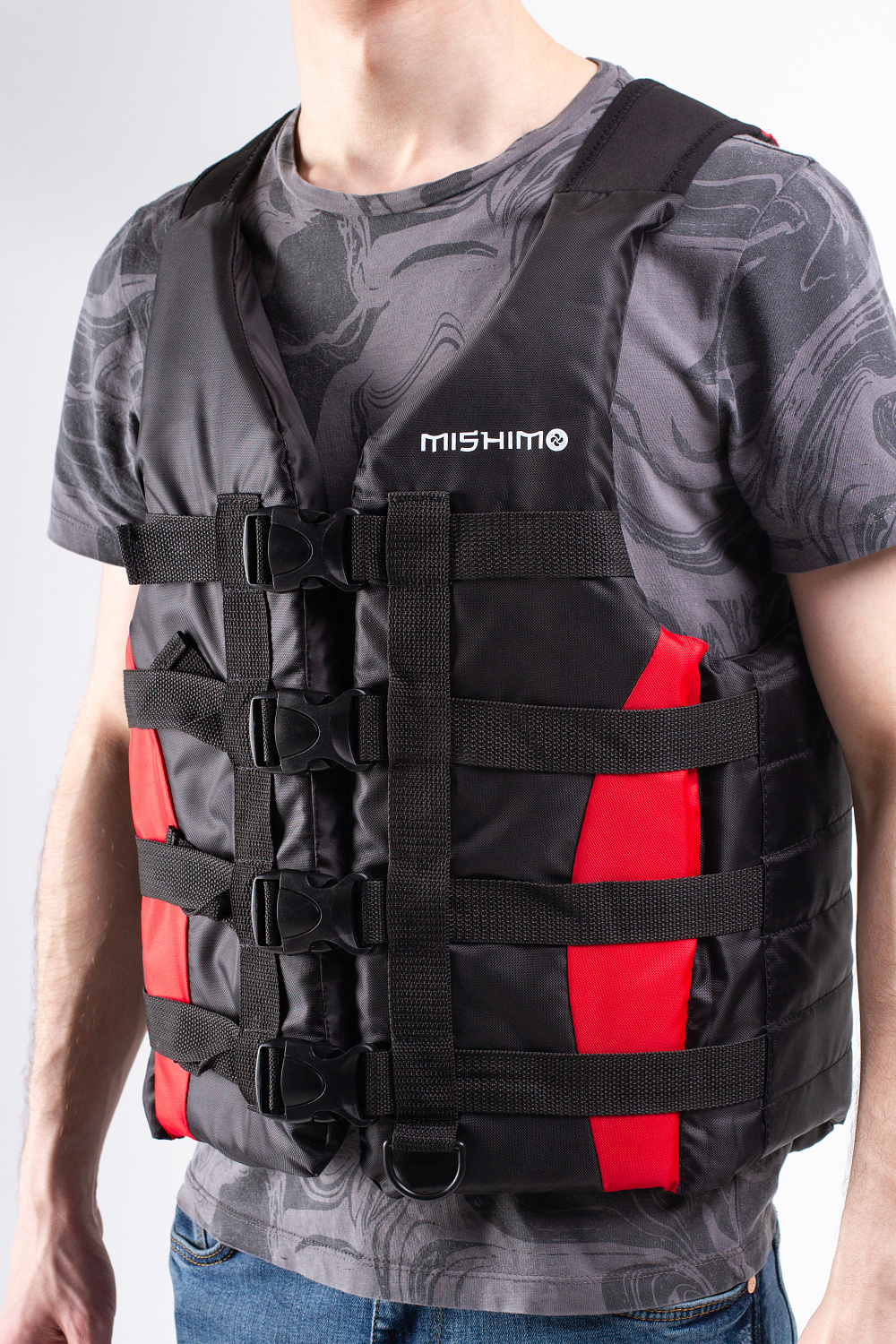 Жилет спасательный MISHIMO PRO Премиум качества Черно-красный в Якутске